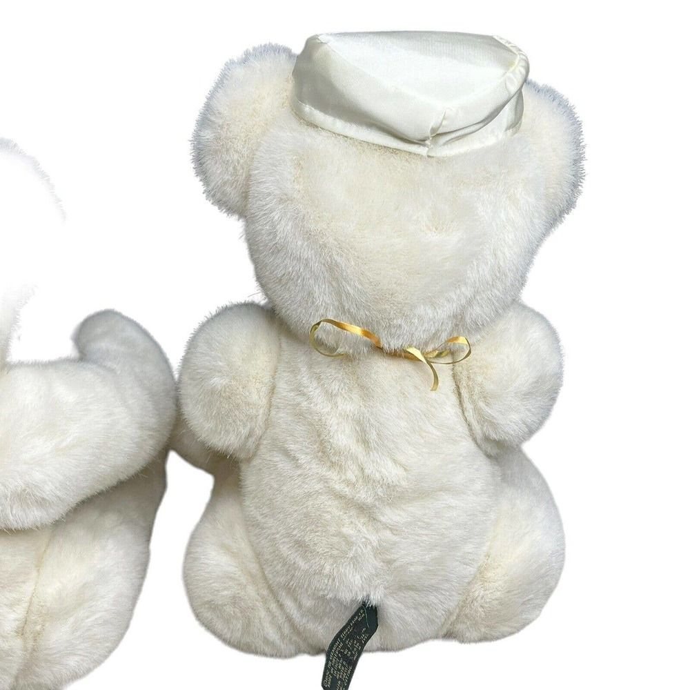Vermont Teddy Bear Co. Jointed Anniversary Bears 1994 Plush Bride Groom Pair 16" - Picture 6 of 12
